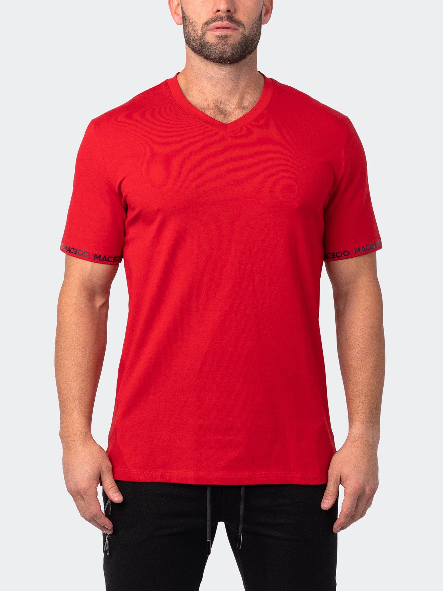 Vivaldi Sleeve Red V-Neck Tee