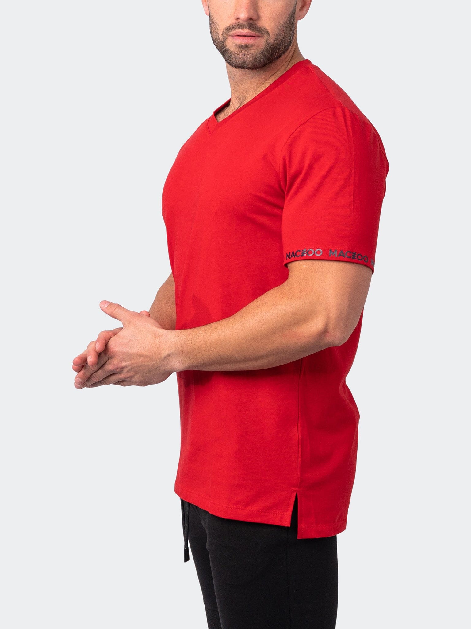 Vivaldi Sleeve Red V-Neck Tee