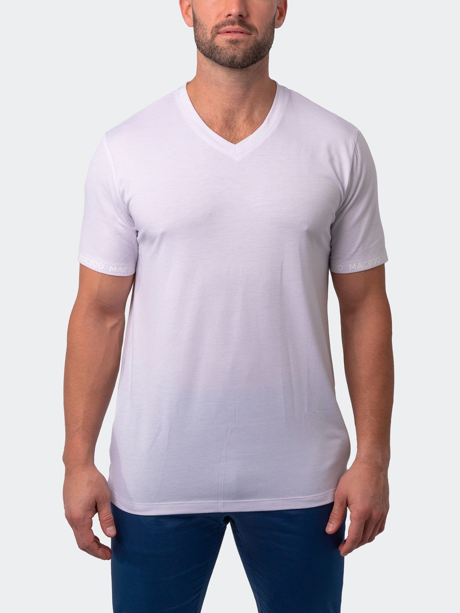 Vivaldi Sleeve White V-Neck Tee