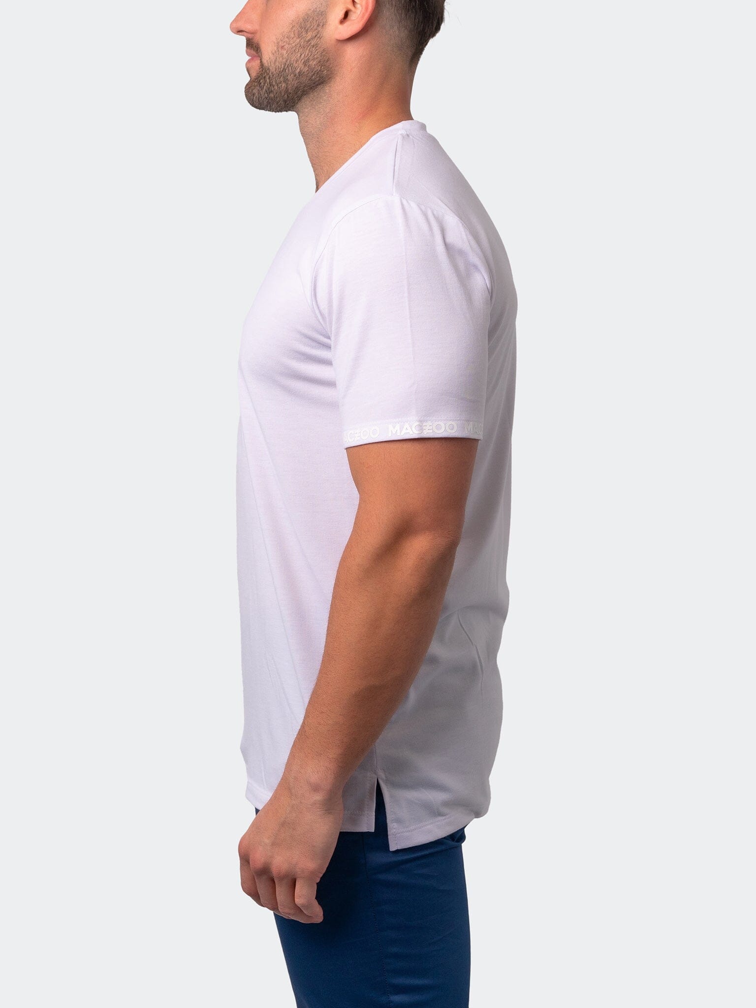 Vivaldi Sleeve White V-Neck Tee