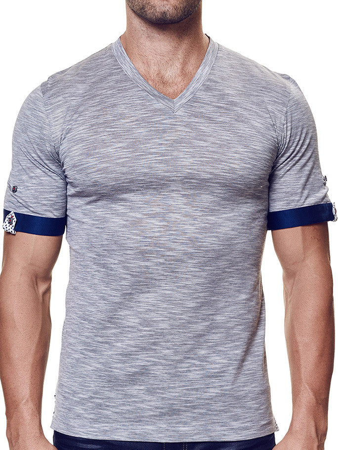 V-Neck Charcoal Stretch Tee