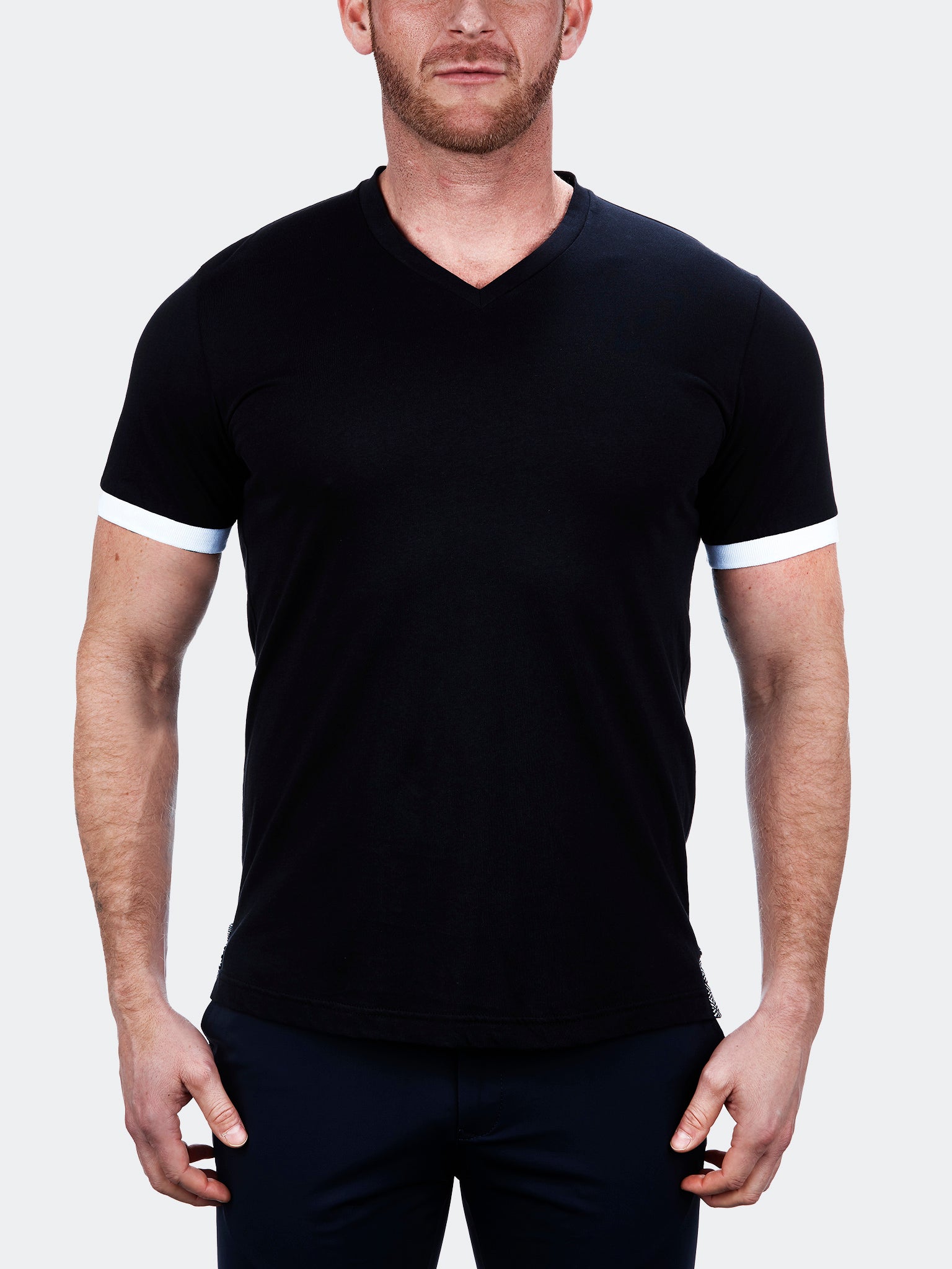 V Neck VivaldiSolidBand Black