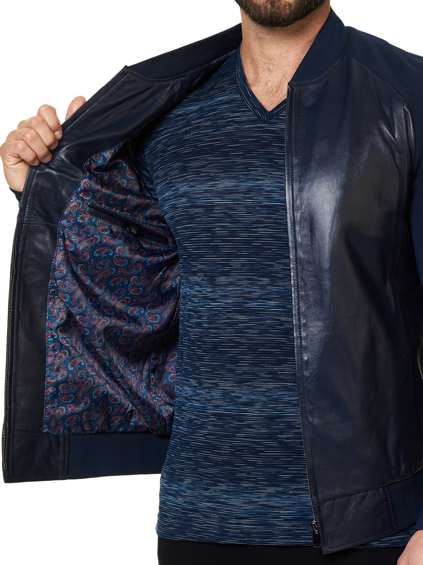 Leather Double Navy